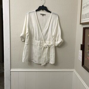 FLAX WRAP BLOUSE-Size Large